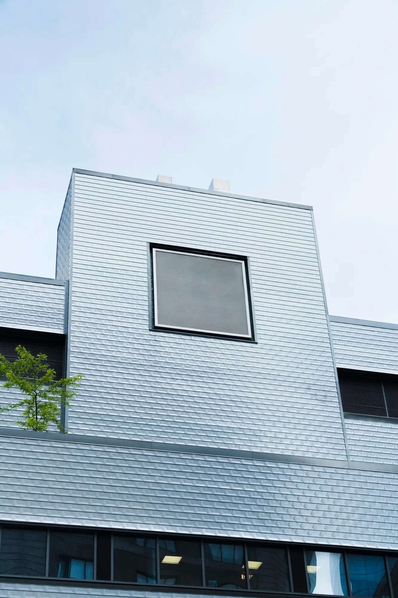 Large billboard template on a city building.